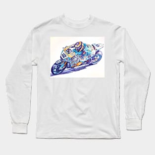 Ballpoint Sketching MotoGP Team No 12 Thomas Lüthi Long Sleeve T-Shirt